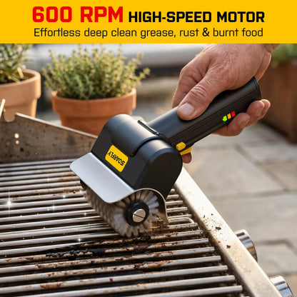 SOARFLY G9 Electric Grill Brush, Cordless Grill Cleaner with 600RPM Motor & Safety Locks, Includes Two 304 Stainless Steel Brush Heads, Compact Design for Narrow Spaces and Corners, Summerwins , Dealsforyoudays