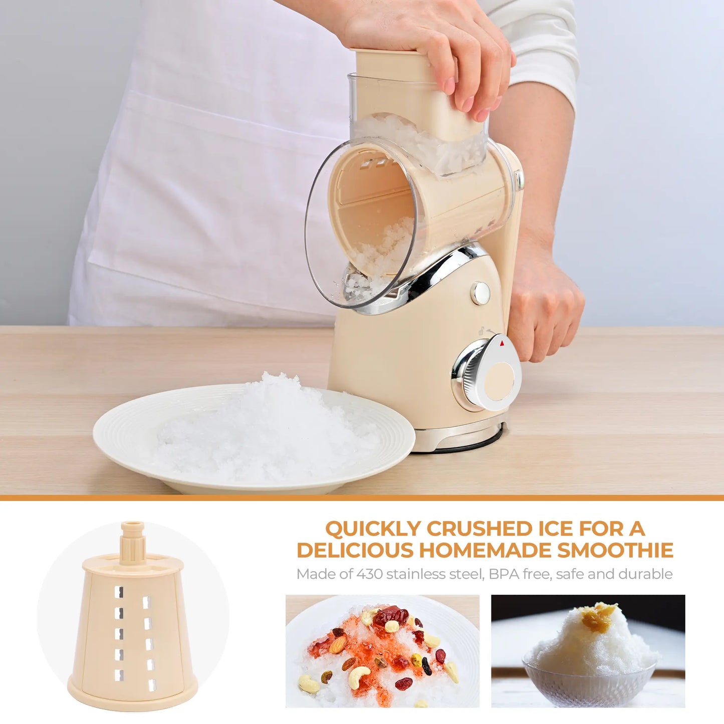 SUSTEAS Premium Stainless Steel Vegetable Chopper with 6 Versatile Blades and Strong Suction Cups - Effortless Chopping for Your Kitchen!