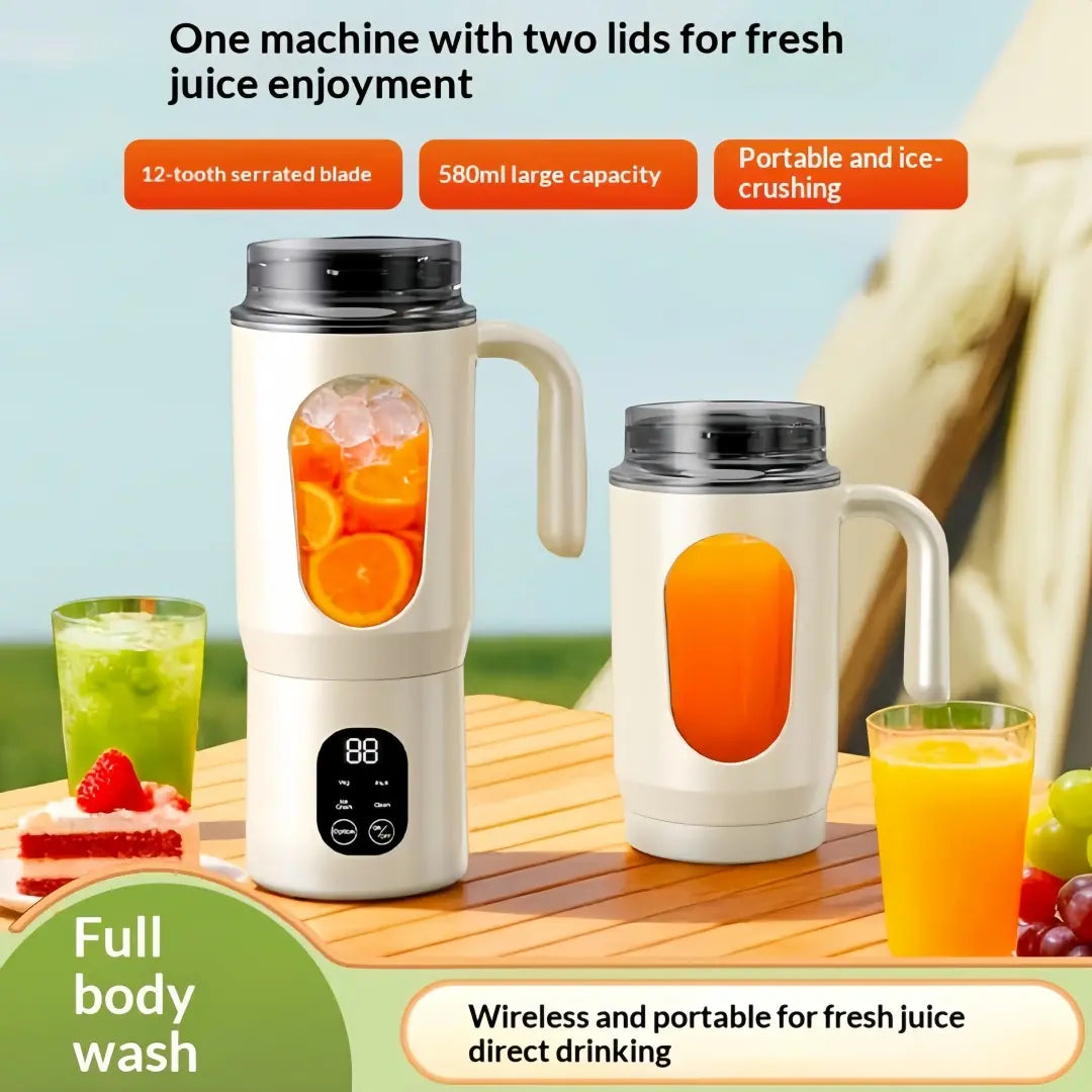 20OZ Lightweight Cordless Handheld Juice Blender for Kitchen Supplies, Usb-Rechargeable Battery-Powered Portable Home Juicer with LED Display, 22000 RPM Multi-Gear Ice Crush, Bpa-Free Self-Cleaning for Smoothies
