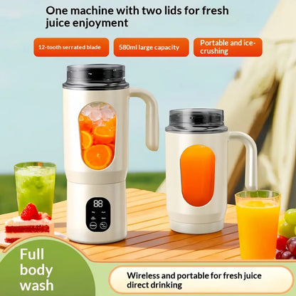 20OZ Lightweight Cordless Handheld Juice Blender for Kitchen Supplies, Usb-Rechargeable Battery-Powered Portable Home Juicer with LED Display, 22000 RPM Multi-Gear Ice Crush, Bpa-Free Self-Cleaning for Smoothies