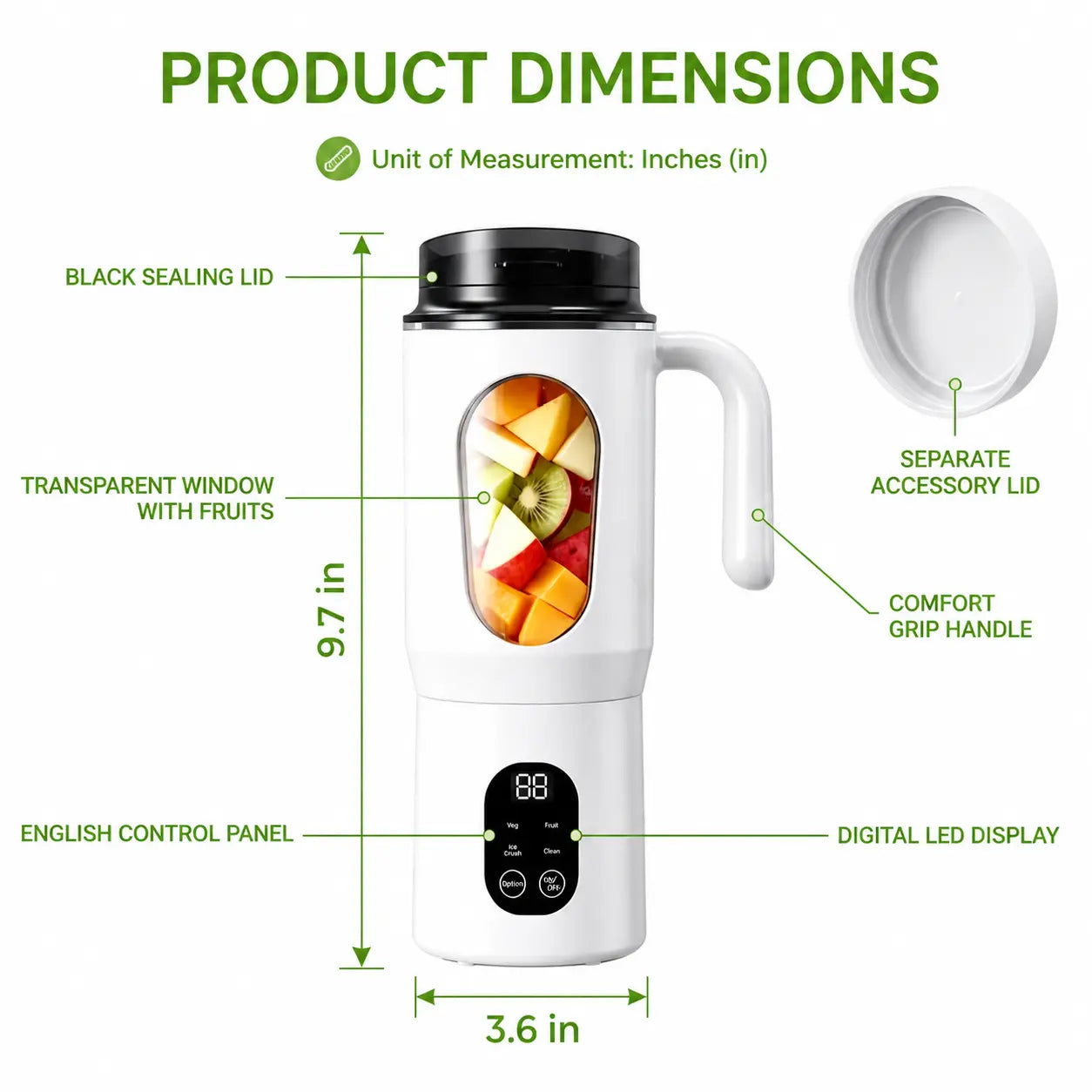 20OZ Lightweight Cordless Handheld Juice Blender for Kitchen Supplies, Usb-Rechargeable Battery-Powered Portable Home Juicer with LED Display, 22000 RPM Multi-Gear Ice Crush, Bpa-Free Self-Cleaning for Smoothies