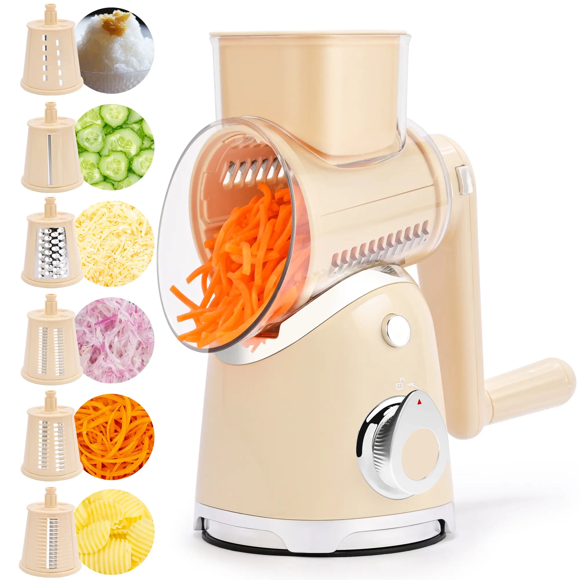 SUSTEAS Premium Stainless Steel Vegetable Chopper with 6 Versatile Blades and Strong Suction Cups - Effortless Chopping for Your Kitchen!