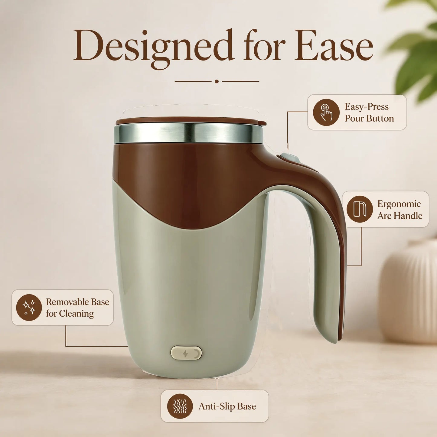 Self-Stirring Coffee Mug | Rechargeable Magnetic Automatic Mixing Cup | 350Ml 304 Stainless Steel Portable Travel Mug | Perfect Gift for Office, Home & Coffee Lovers