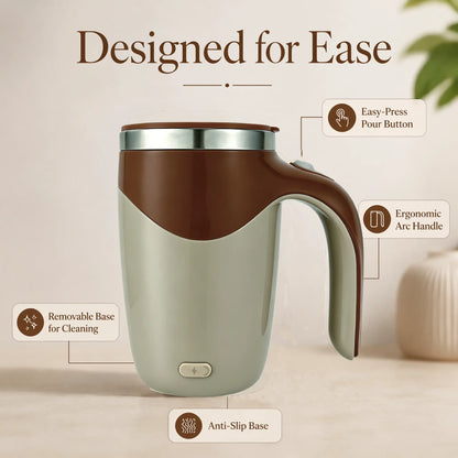 Self-Stirring Coffee Mug | Rechargeable Magnetic Automatic Mixing Cup | 350Ml 304 Stainless Steel Portable Travel Mug | Perfect Gift for Office, Home & Coffee Lovers