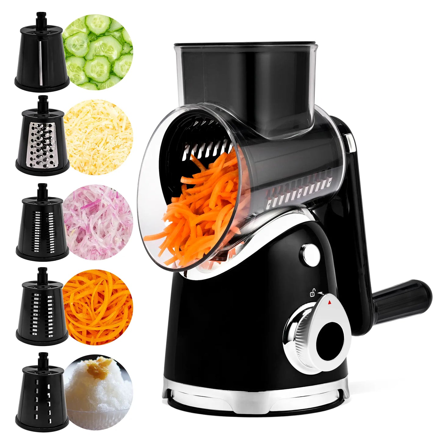 SUSTEAS Premium Stainless Steel Vegetable Chopper with 6 Versatile Blades and Strong Suction Cups - Effortless Chopping for Your Kitchen!