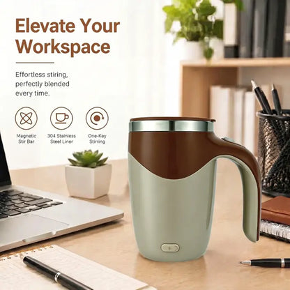 Self-Stirring Coffee Mug | Rechargeable Magnetic Automatic Mixing Cup | 350Ml 304 Stainless Steel Portable Travel Mug | Perfect Gift for Office, Home & Coffee Lovers