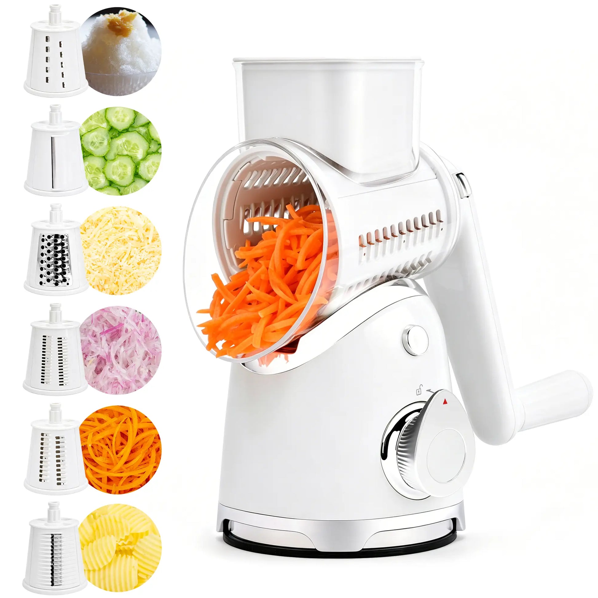 SUSTEAS Premium Stainless Steel Vegetable Chopper with 6 Versatile Blades and Strong Suction Cups - Effortless Chopping for Your Kitchen!