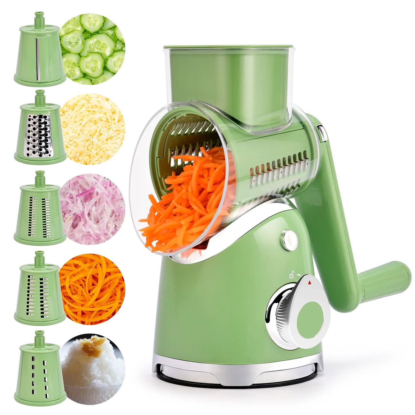 SUSTEAS Premium Stainless Steel Vegetable Chopper with 6 Versatile Blades and Strong Suction Cups - Effortless Chopping for Your Kitchen!